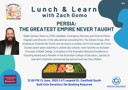 Banner Image for Bess Hymans Lunch & Learn with Zach Gomo – Persia: The Greatest Empire Never Taught,